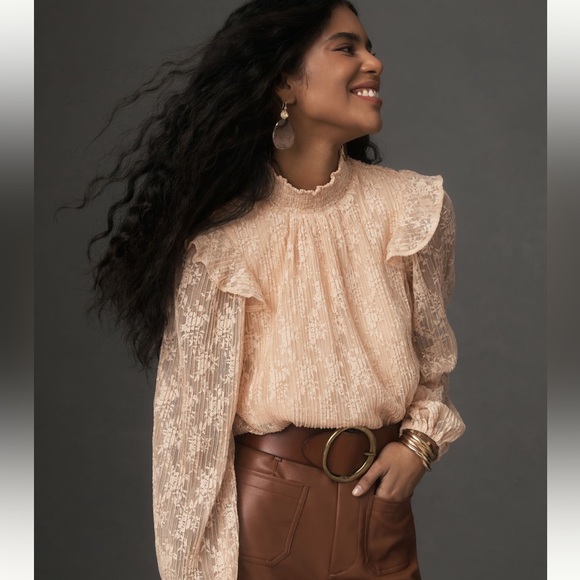 Anthropologie- Porridge Sheer Lace Top - BRAND NEW! - Picture 1 of 7